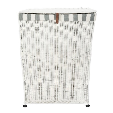 Safavieh 23.6 x 19.2 x 10.2 in. Trotter Rattan Laundry Basket, White HAC6002A